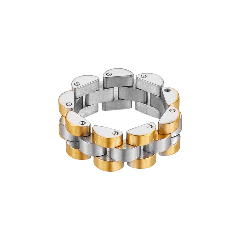 Men's Fashion Titanium Steel Lady Couple Strap Gold Hip Ring