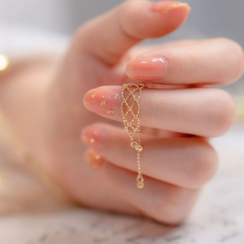 Bead Woven Mesh Lace Chain Adjustable Earrings