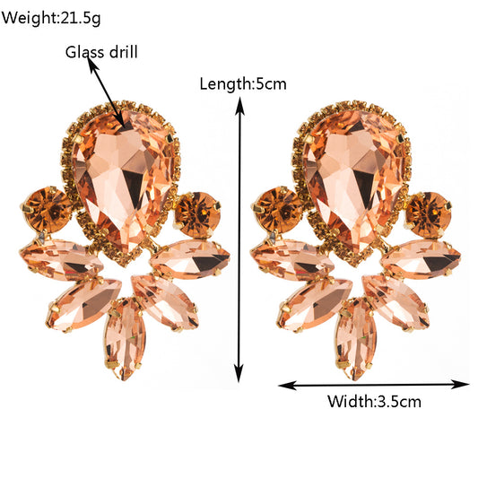 Women's Fashion High-grade Diamond Luxury Super Shiny Personality Earrings