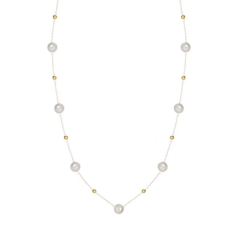 Strong Light Starry Pearl Female Sier Gray High-grade Sense Necklaces