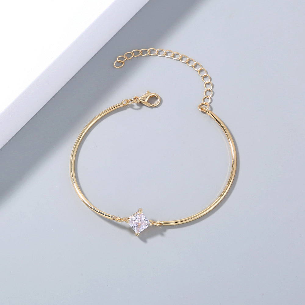 Women's Rhombus Zircon Metal Elbow Simple Temperamental Bracelets