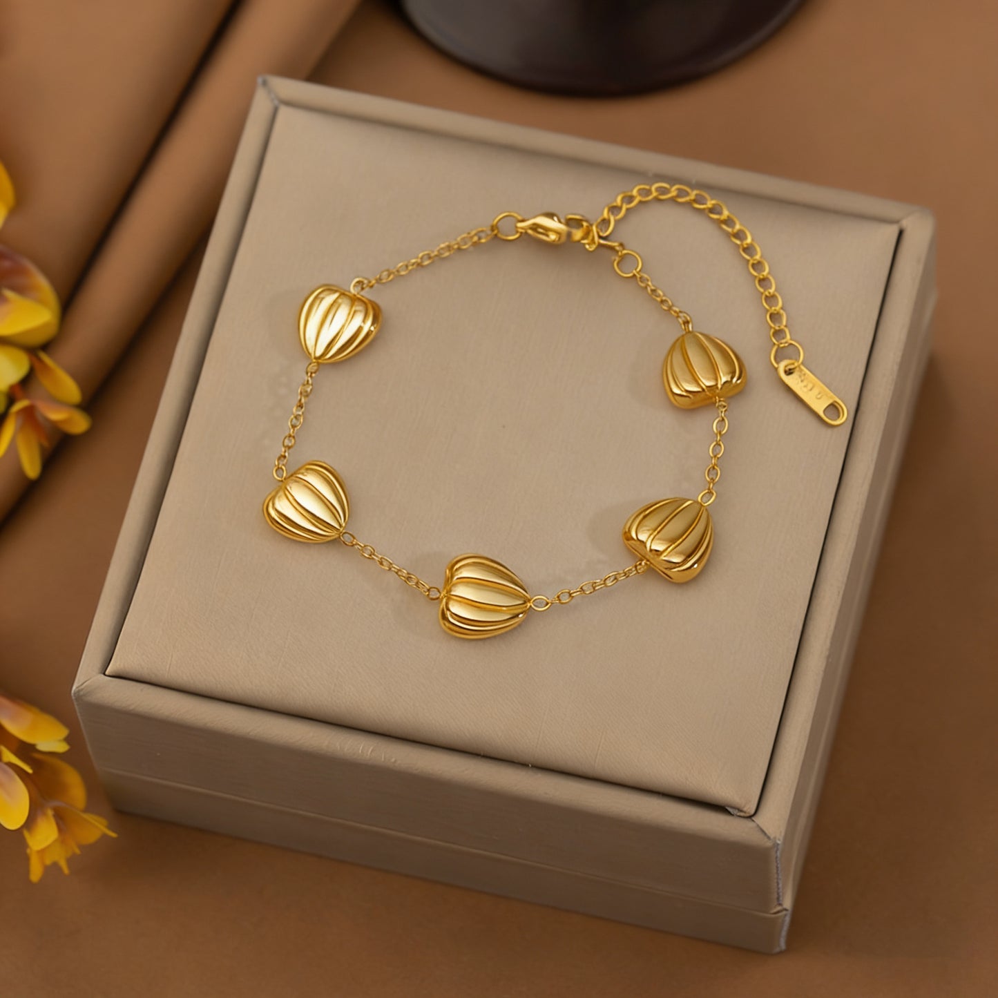 Stainless Steel Hollow Electroplated Pattern Female Bracelets