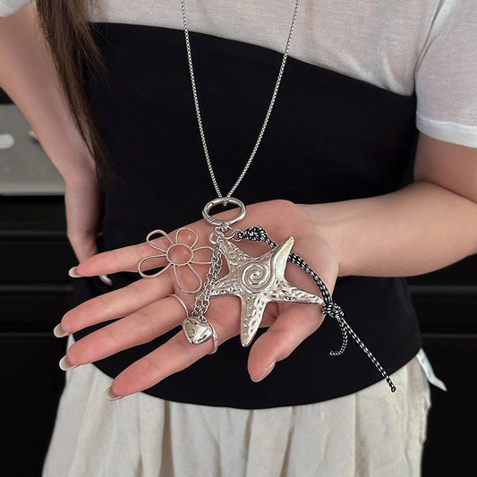 Hot Starfish Flower Female Sweet Cool Cold Wind Long Cute Pendants