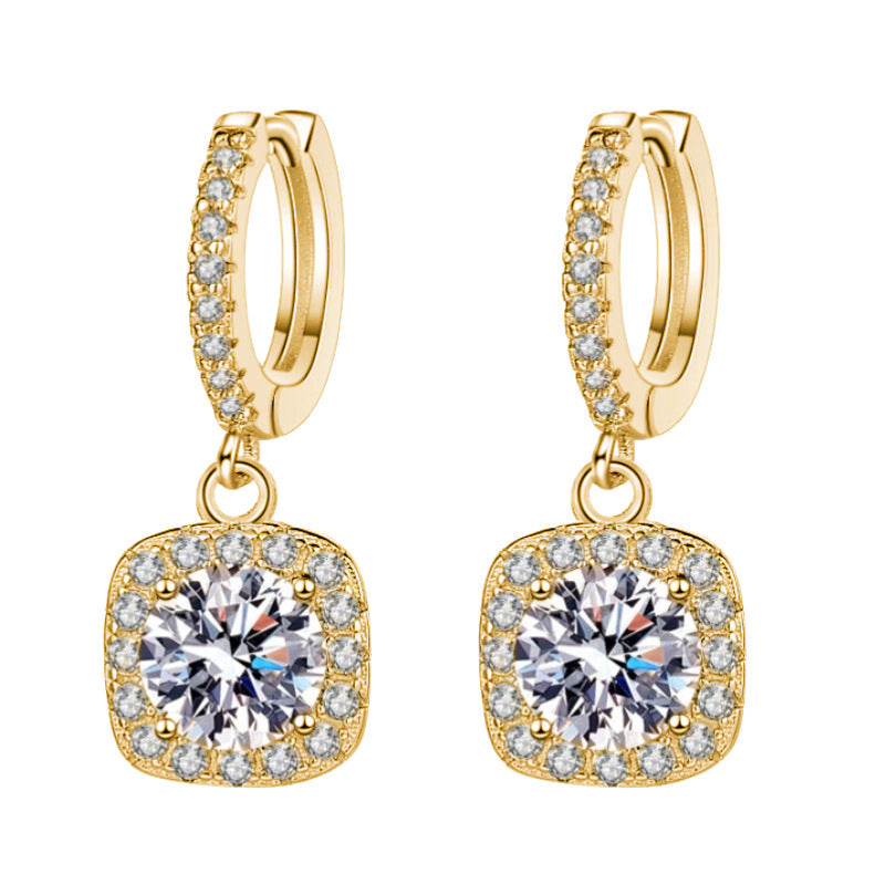 Exquisite Square Bag Ear Clip Full Earrings