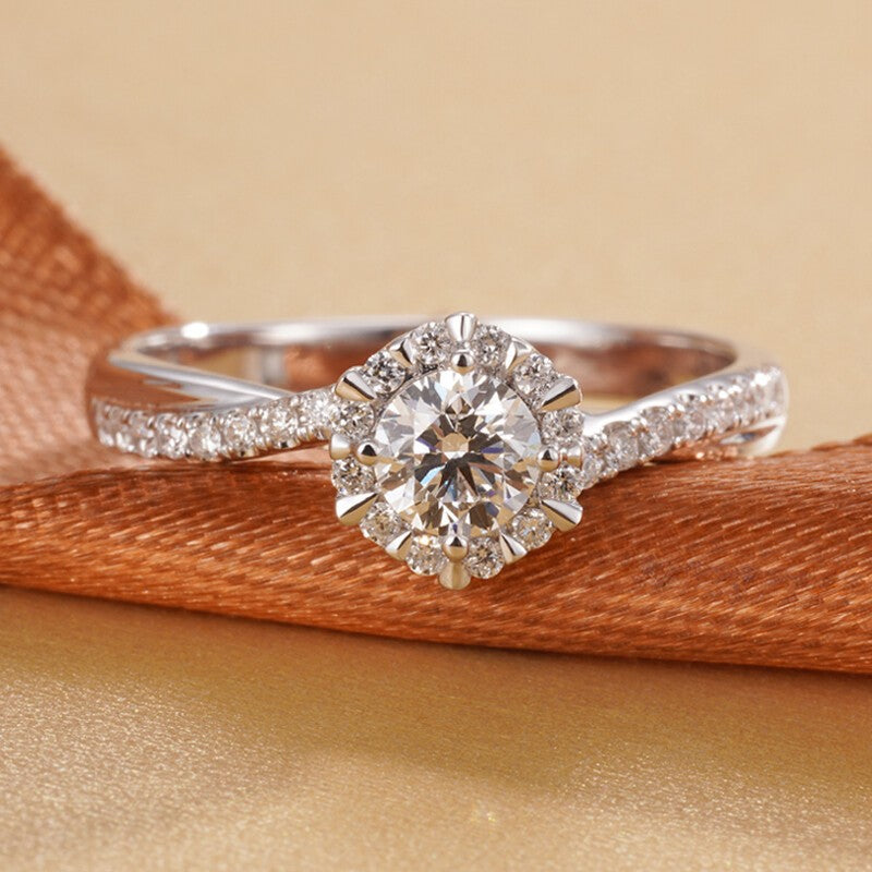 Sier Female Star Woven Moissanite Diamond Rings