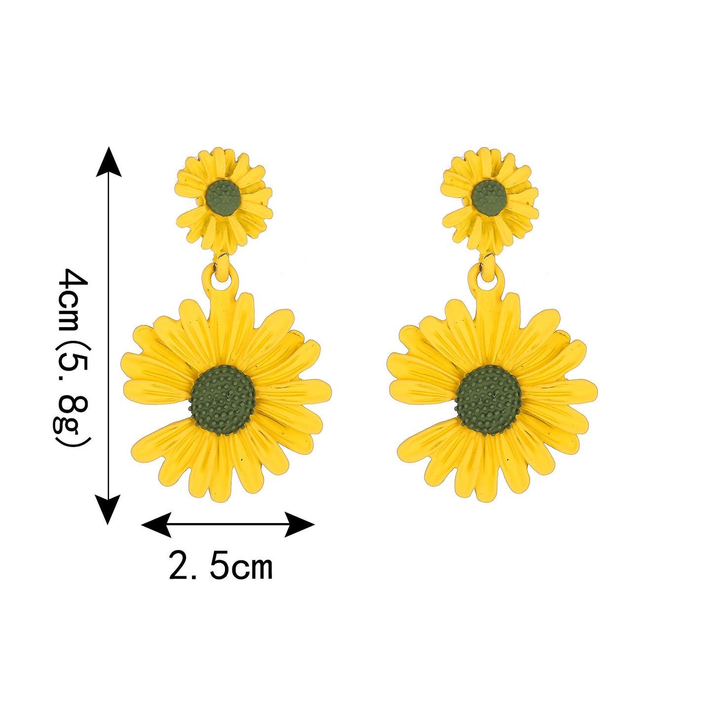 Women's Small Daisy Mori Sweet Chrysanthemum Flower Earrings