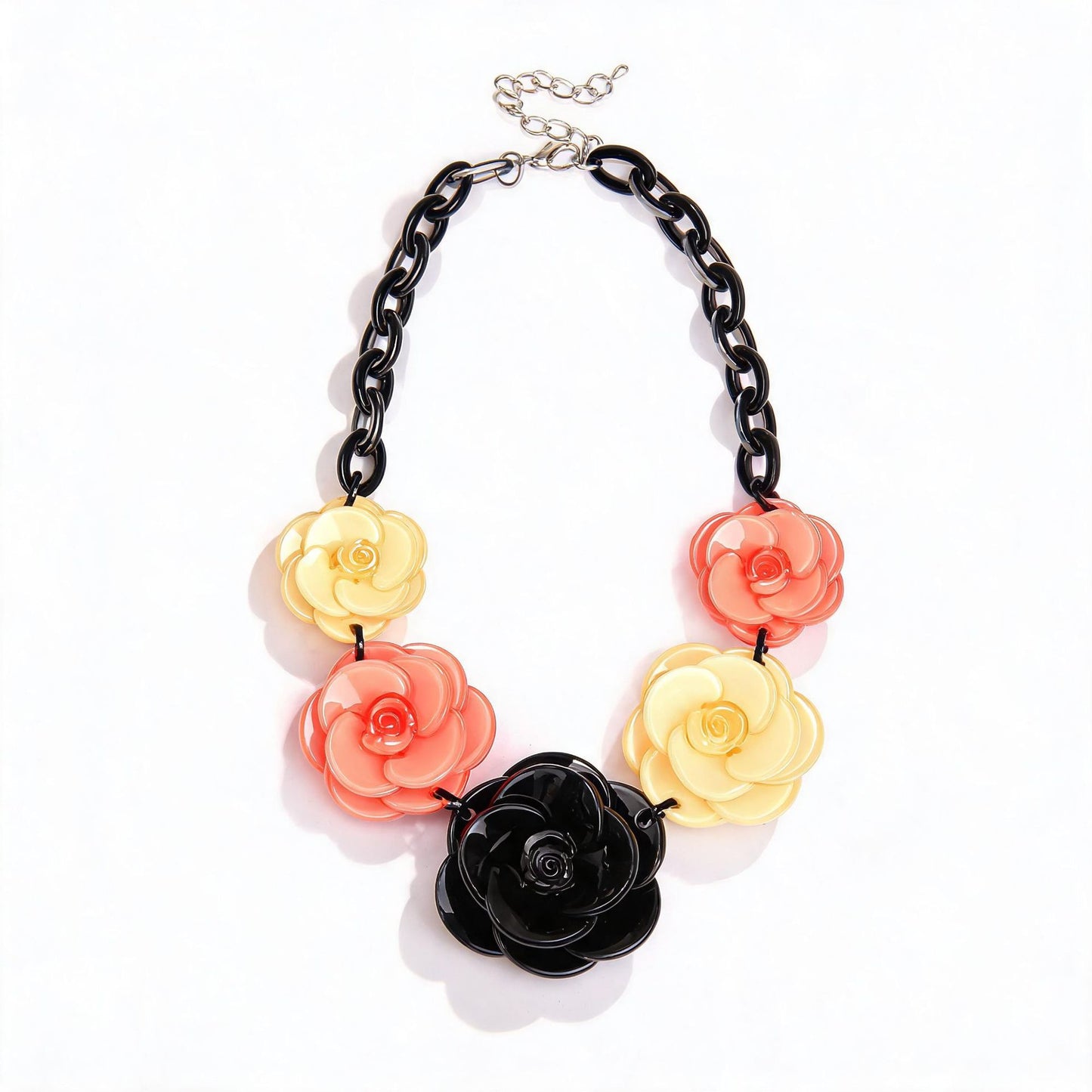 Women's Flower Bohemian Style Dopamine Contrast Color Rose Necklaces