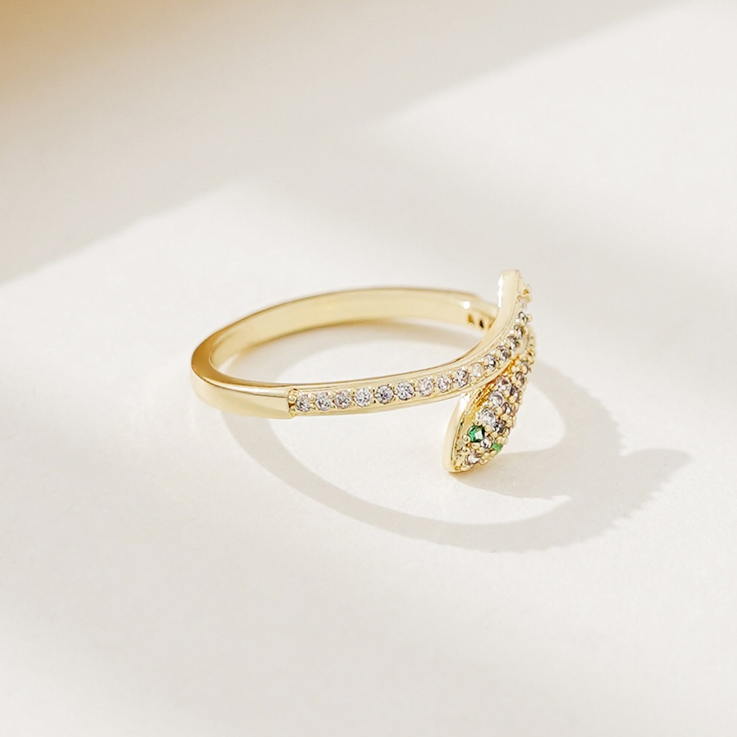 Inlaid Zircon Snake Female Niche High Sense Personality Affordable Rings