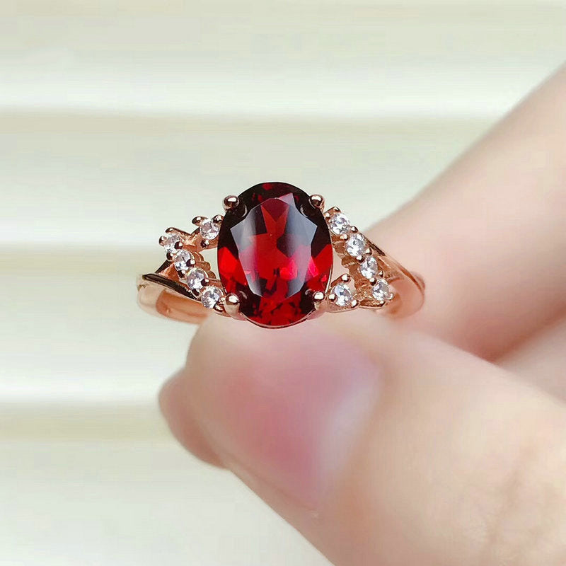 Live Simulation Sea Blue Topaz Oval Rings