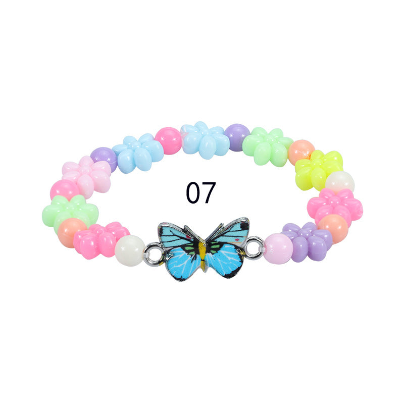 Children's Colorful Beaded Cute Butterfly Kindergarten Birthday Bracelets