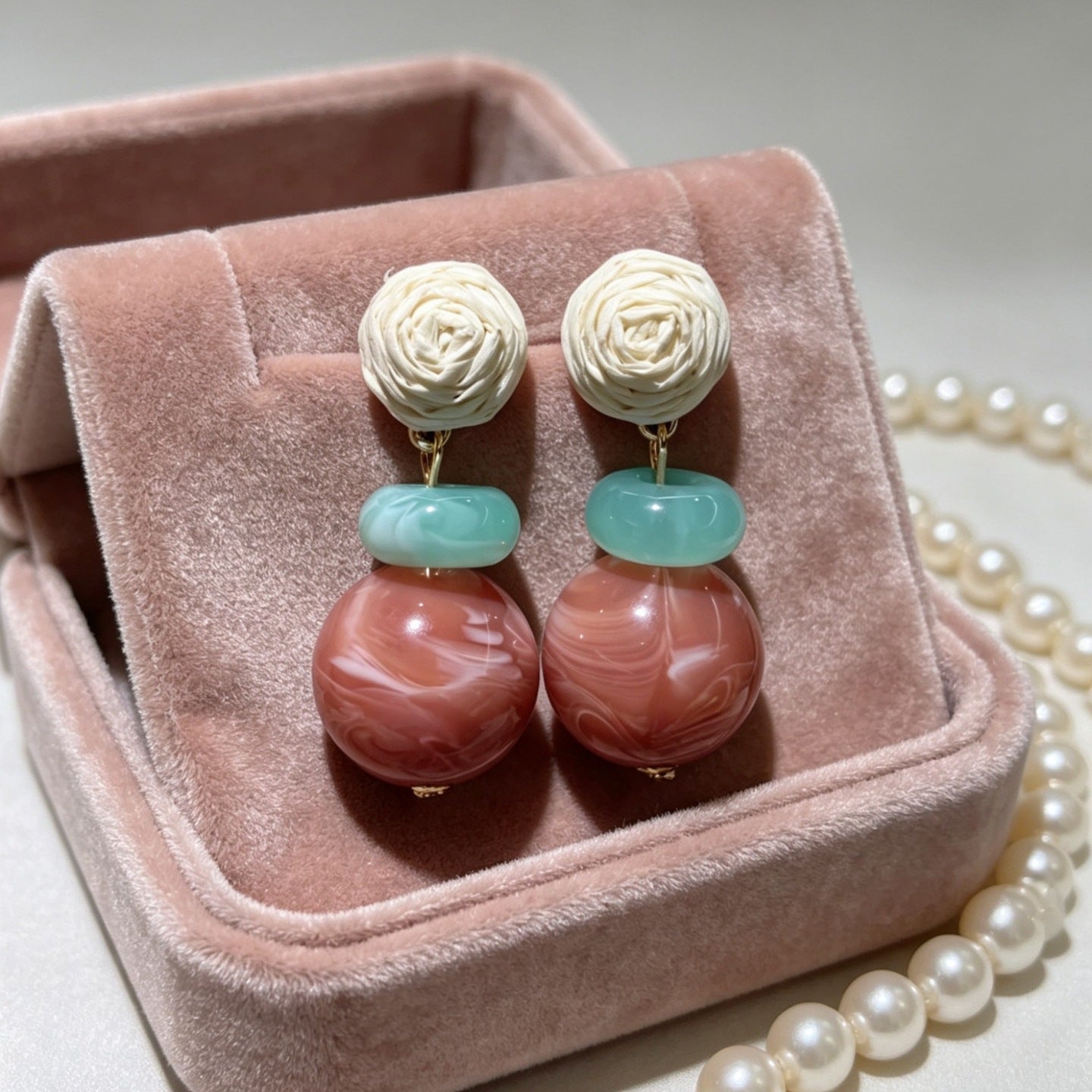 Color Matching Chinese Style Gentle Atmosphere Earrings