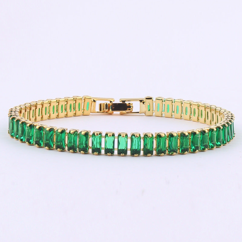 Women's Colorful Solid Color Zircon Full Diamond Bracelet