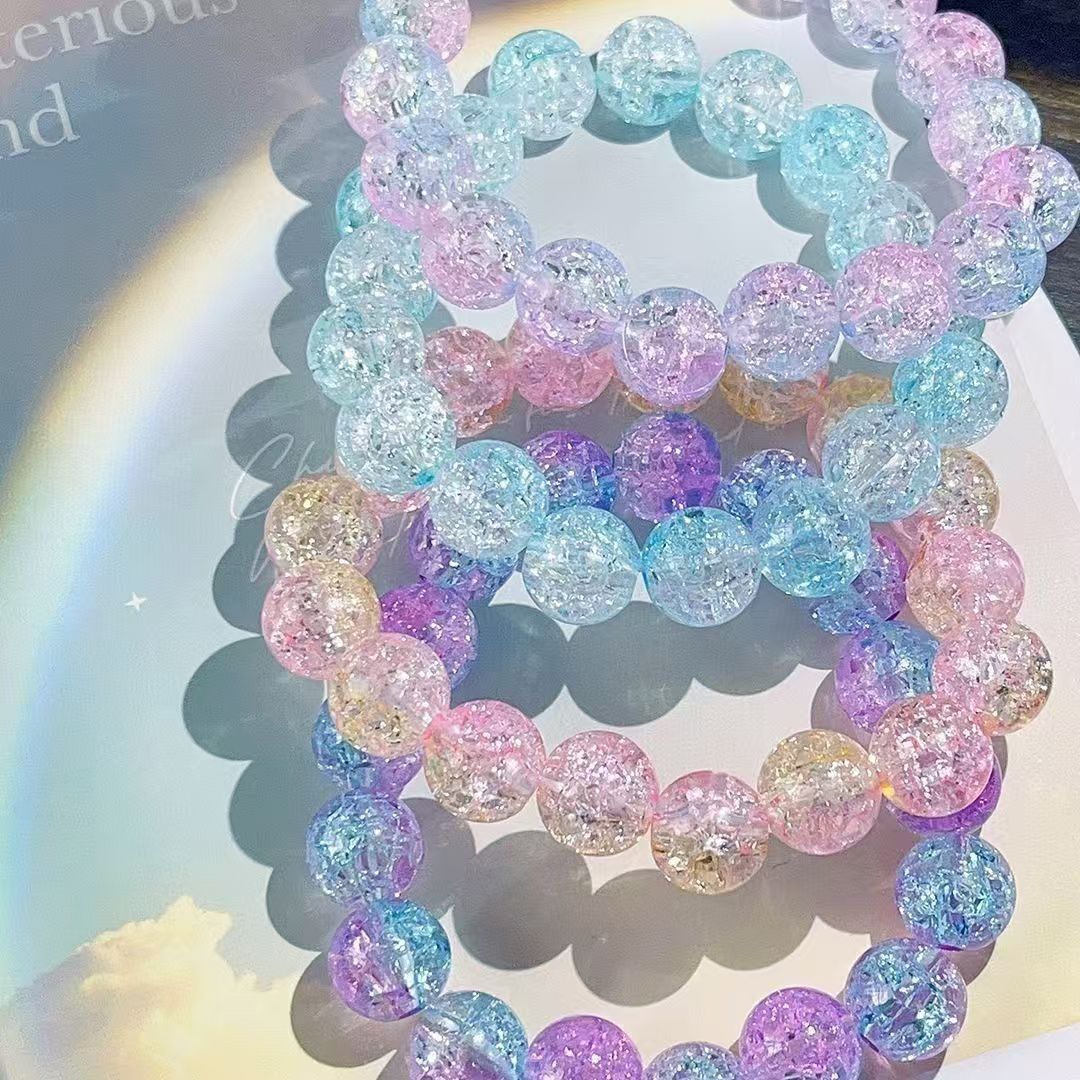 Fresh Ice Crack Sister Female Niche Design Glass Bracelet