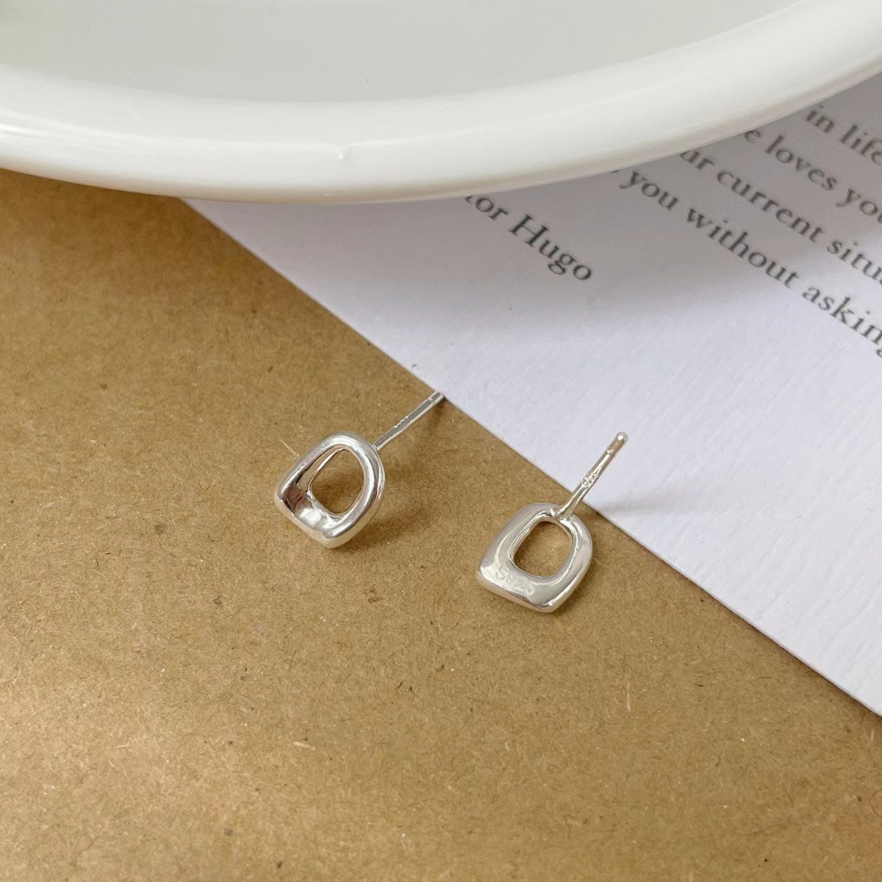 Korean Style Sier Irregular Mini Ear Female Fresh Stud Earrings