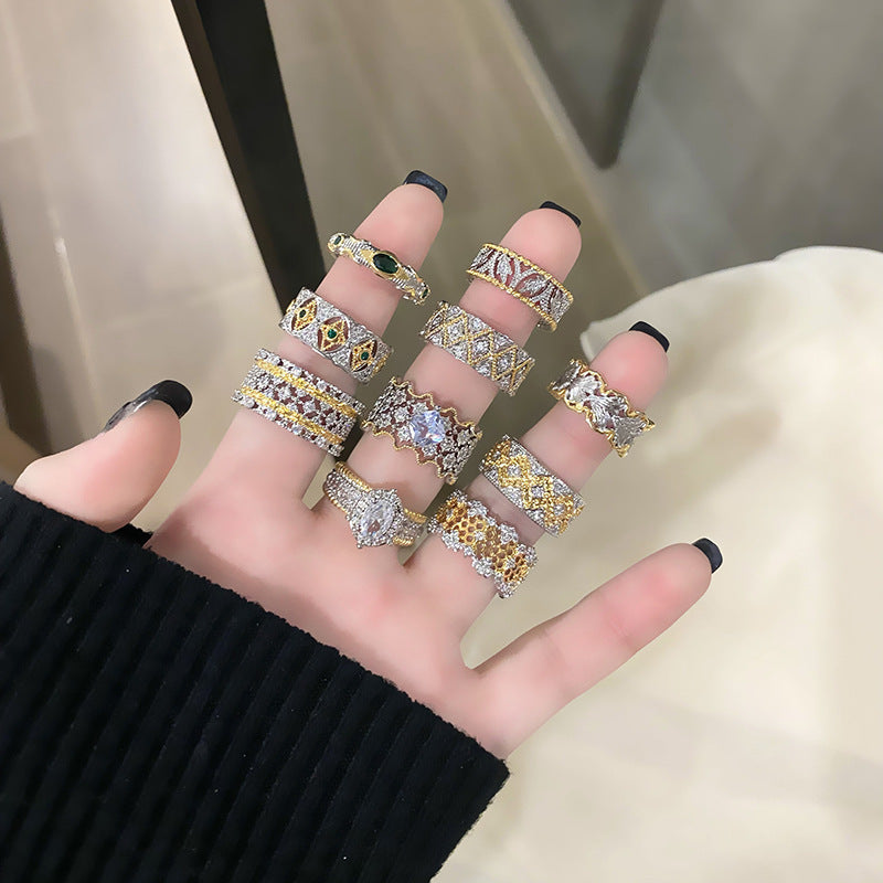 Light Luxury French Lace Series Female Design Rings