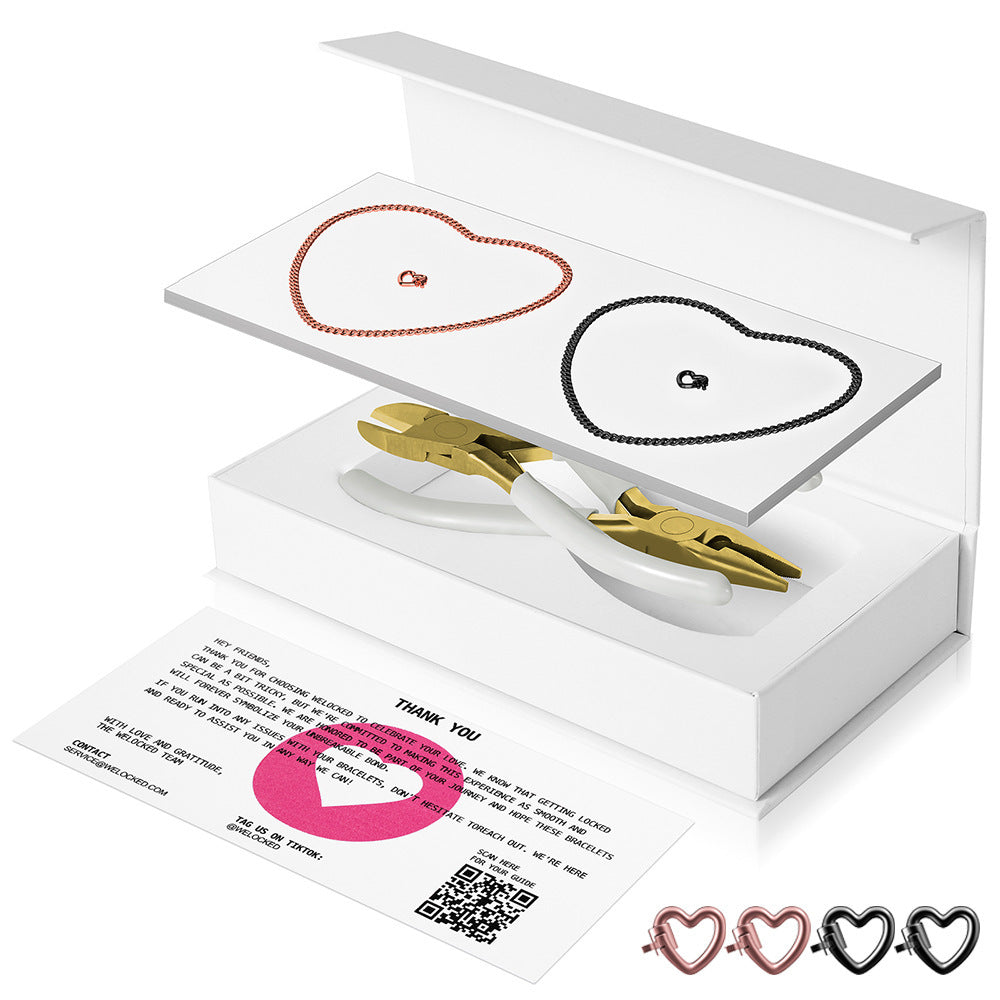 Couple Sier Eternal Lock Cutting Pliers Bracelets