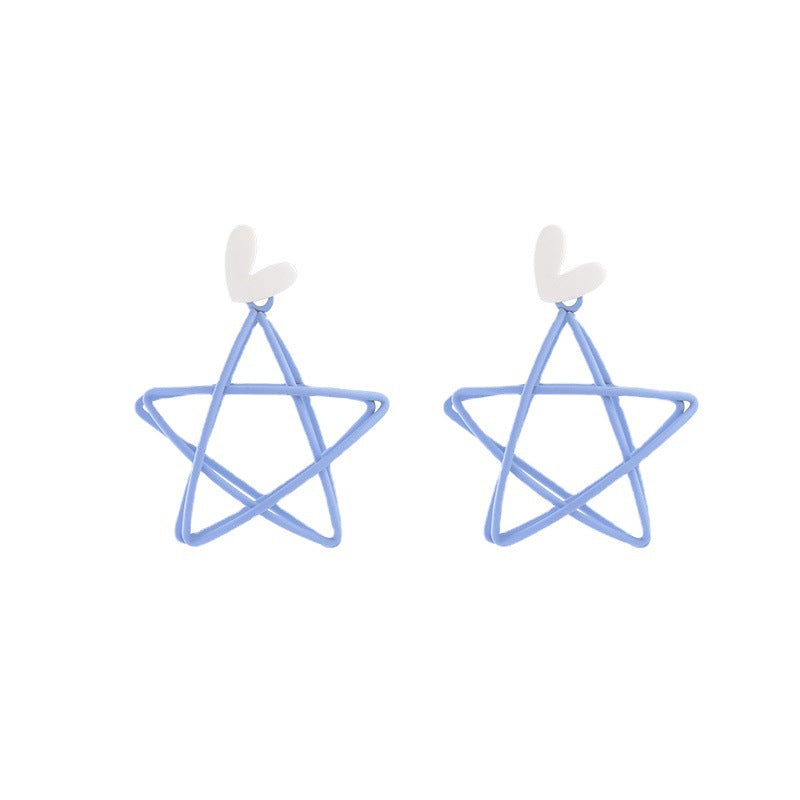 Women's Design Sense Love Five-pointed Star Simple Summer Fashion Earrings