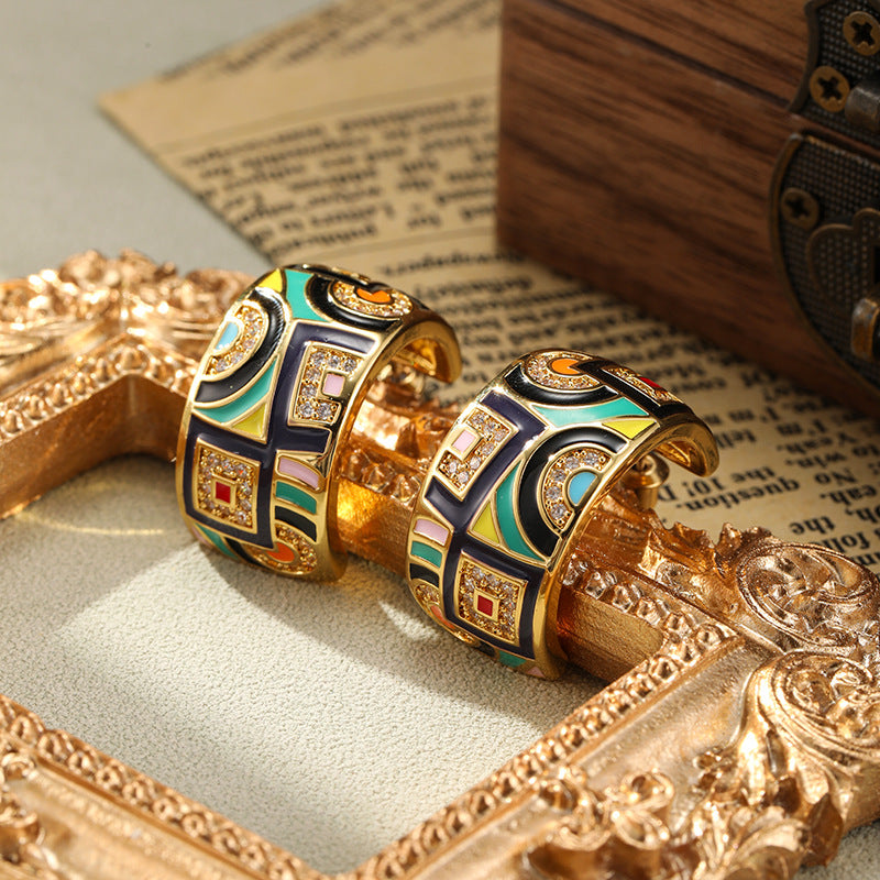 Women's Color Enamel Shaped Elegant High-grade Personality Special Interest Light Luxury Rings