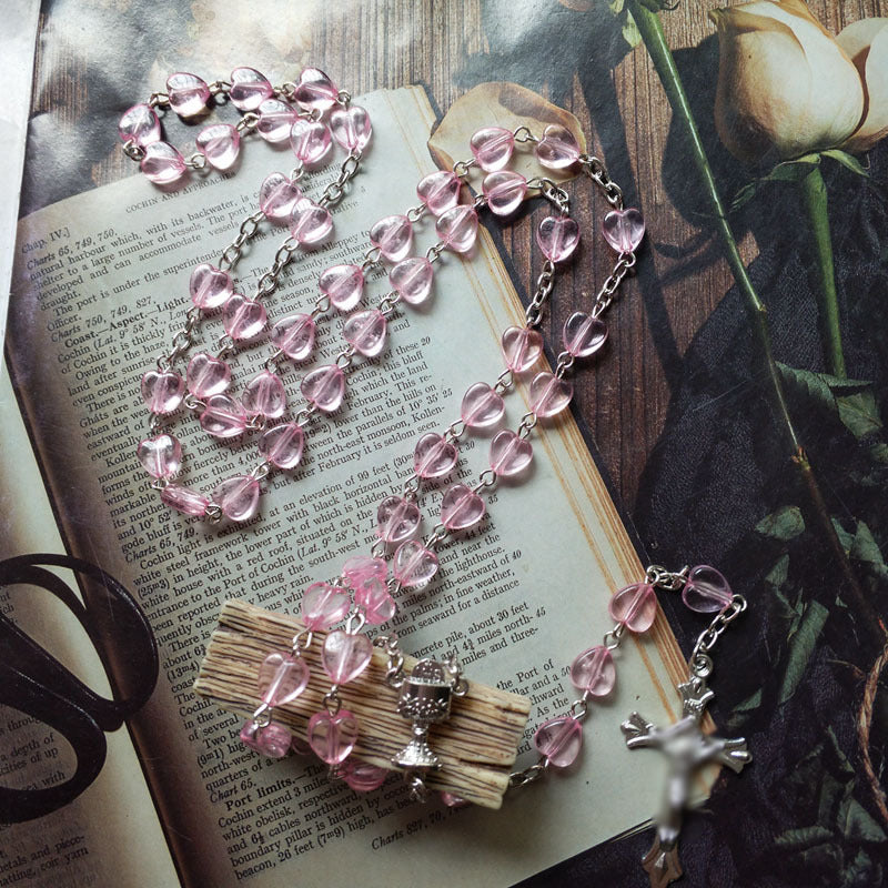 Rosary Acrylic Bead Ten Z Frame Necklace