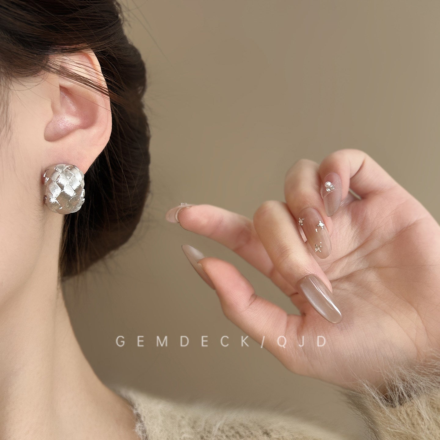 French Retro Sier Woven Brushed Texture Light Luxury High Sense Rings