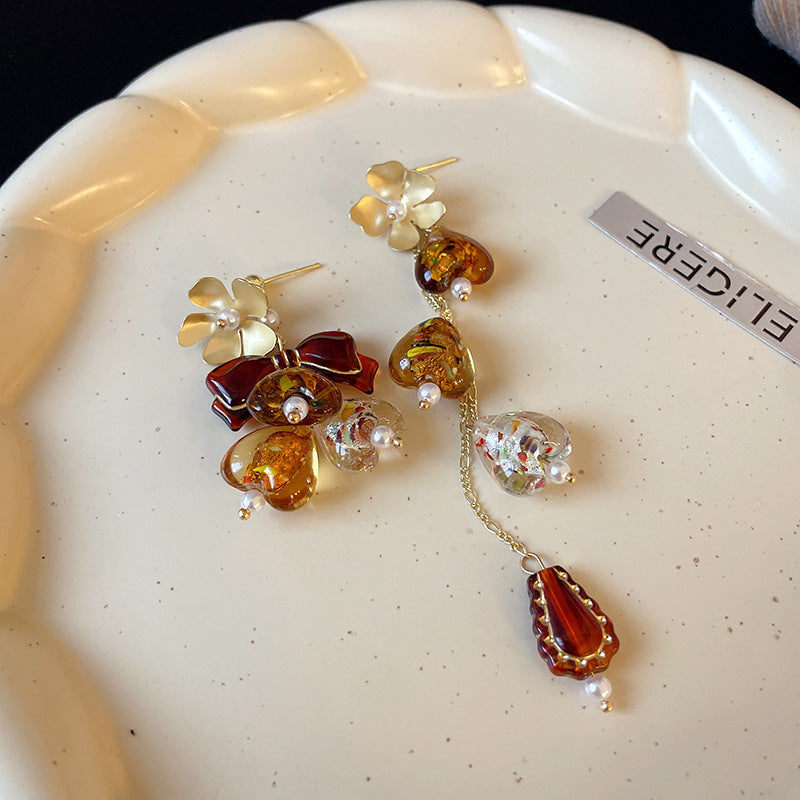 Zircon Butterfly Water Drop Ear Female Rings