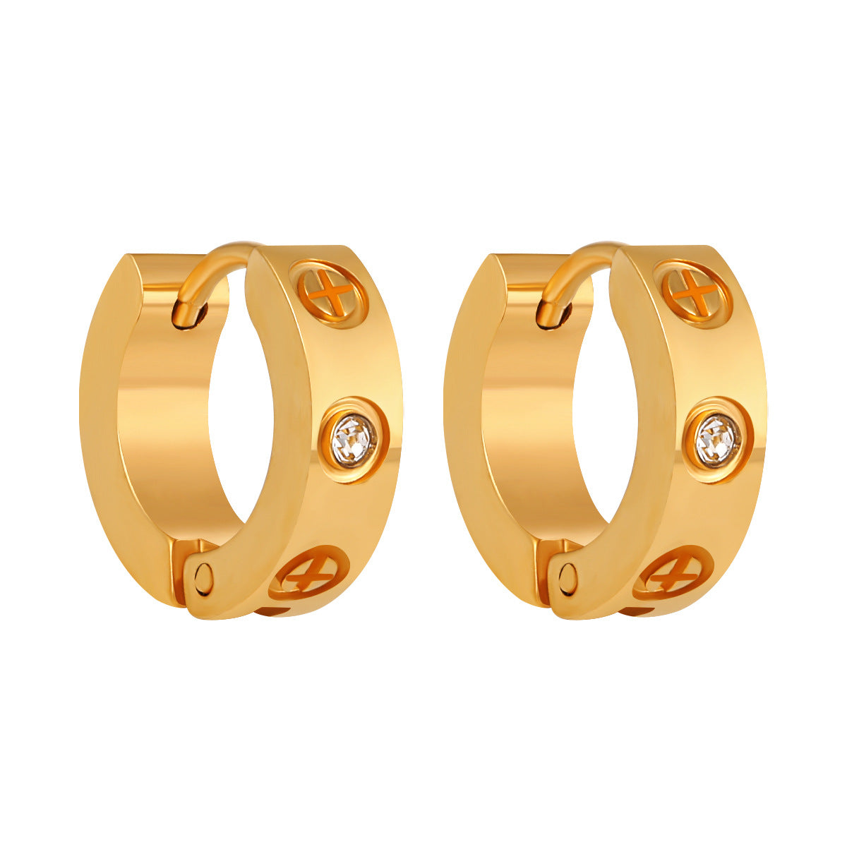 Women's Light Luxury Minority Card Home Rhinestone Fashion Unique Gold-plated High Earrings