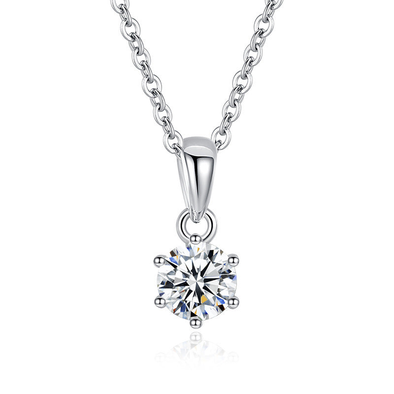 Diamond Sterling Sier Classic Single Platinum Necklaces