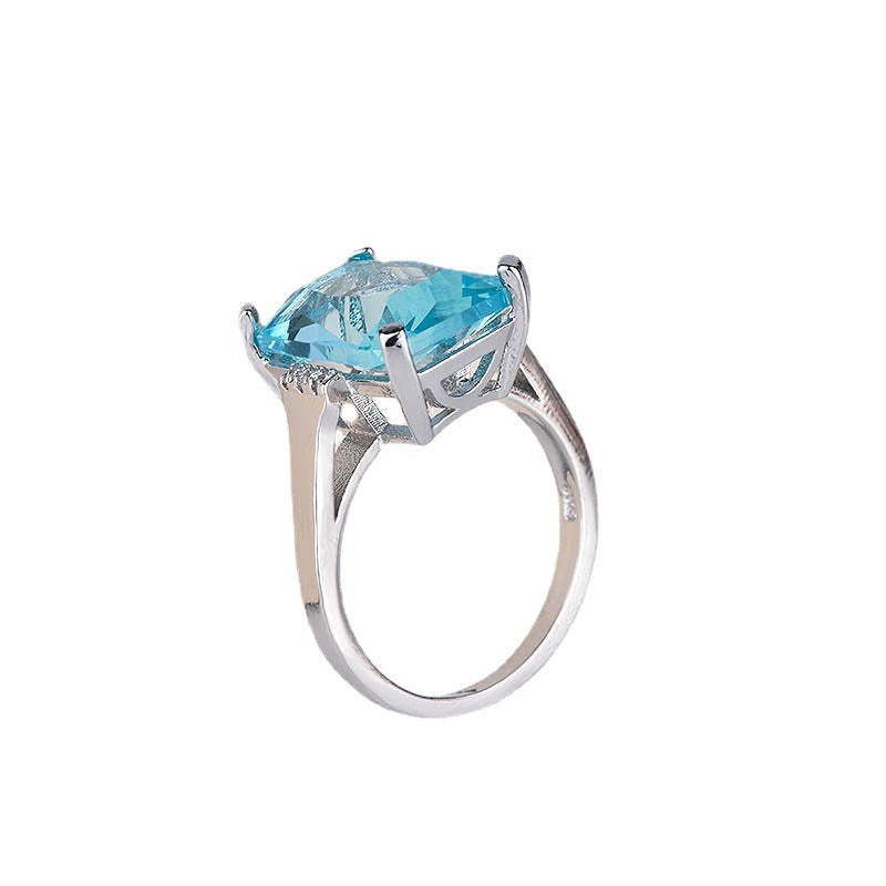 Fashion Luxury Topaz Engagement Sapphire Hand Rings