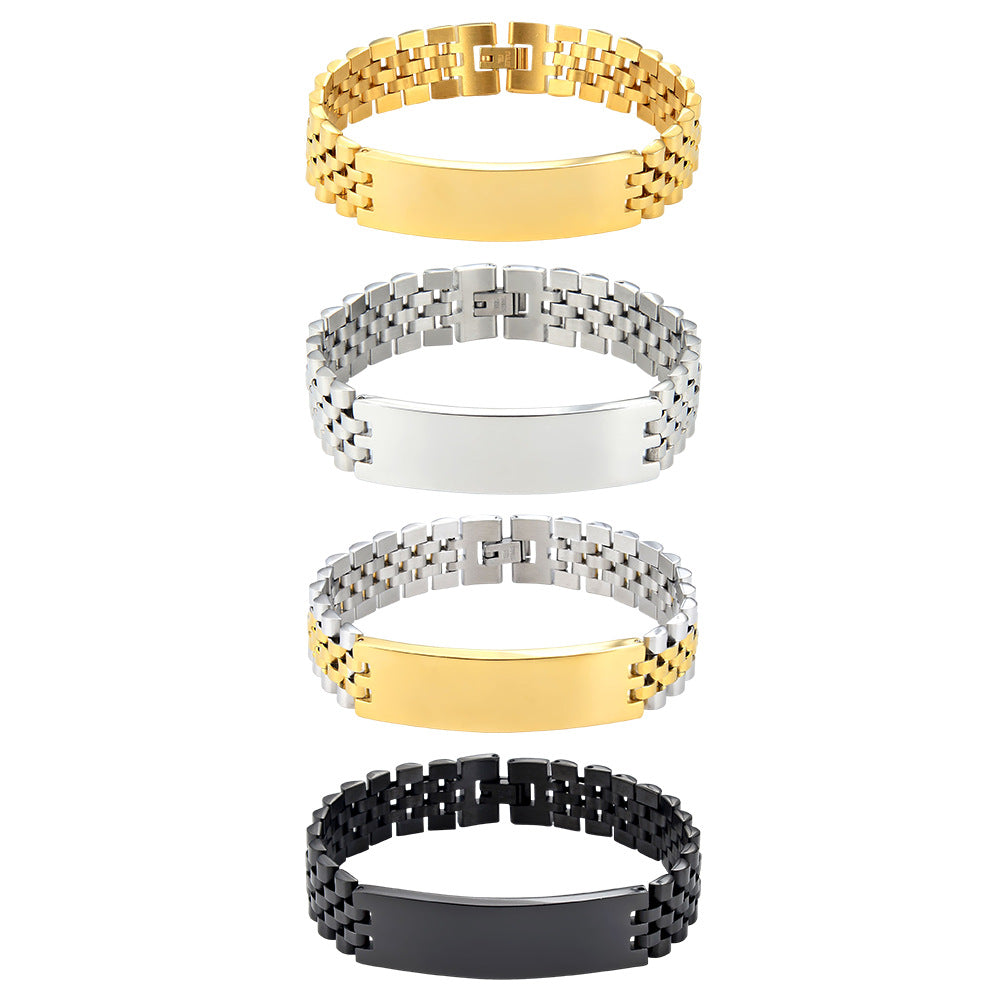 Women's & Men's Beads Fashion Couple Curved Titanium Steel Strap Can Bracelets