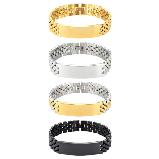 Women's & Men's Beads Fashion Couple Curved Titanium Steel Strap Can Bracelets