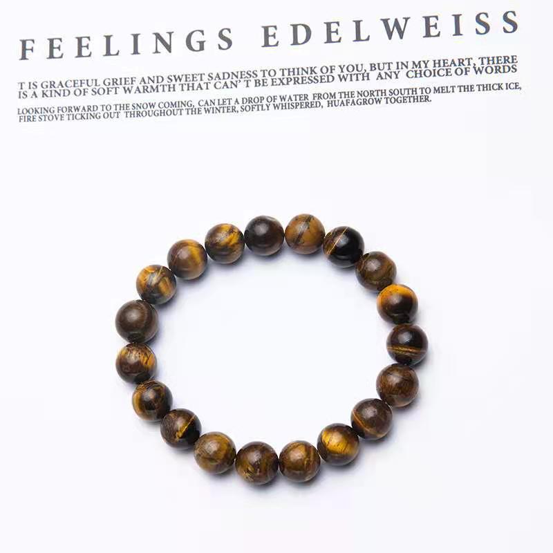 Yellow Tiger Eyes Crystal Money Drawing Luck Changing Beads Bracelet