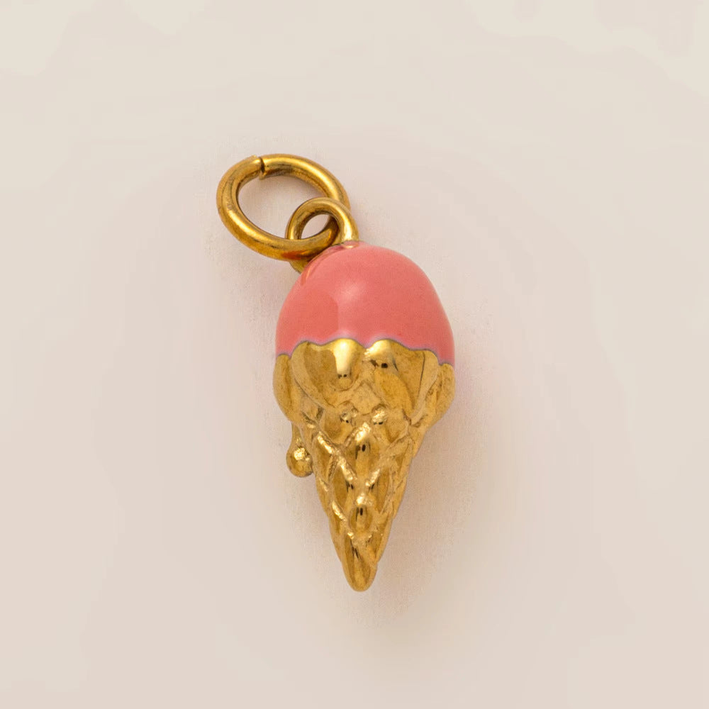 Mushroom Parts Vacuum Plating Gold Color Pendants