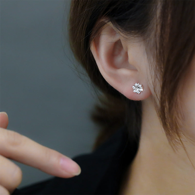 Women's Sier Snowflake Ear Trendy For Compact Rings