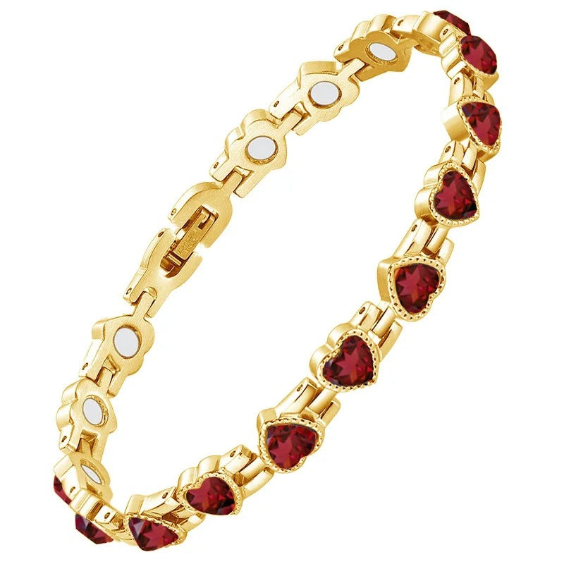 Brocade Heart-shaped Gaussian Full Magnet Adjustable Diamond Bracelets