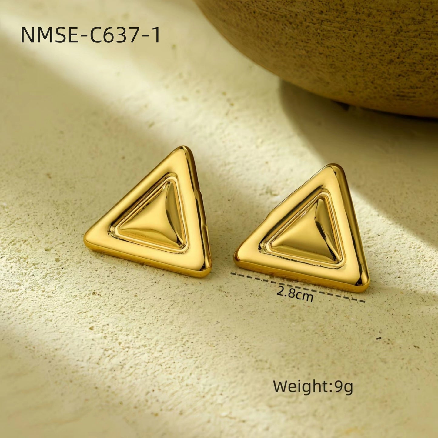 Square Titanium Steel Five-pointed Star High-grade Earrings