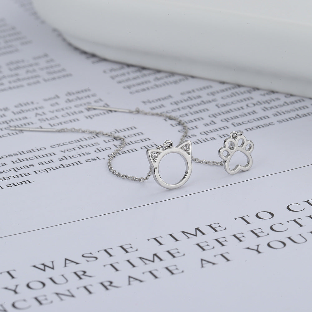 Women's Ancient Cat Ning Creative Fashion Kitten Long Cute Rings