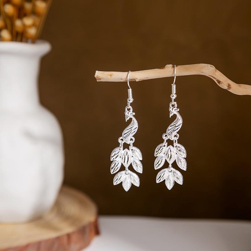 Miao Sier Personality Hollow Out Leaf-shaped Fashion Earrings