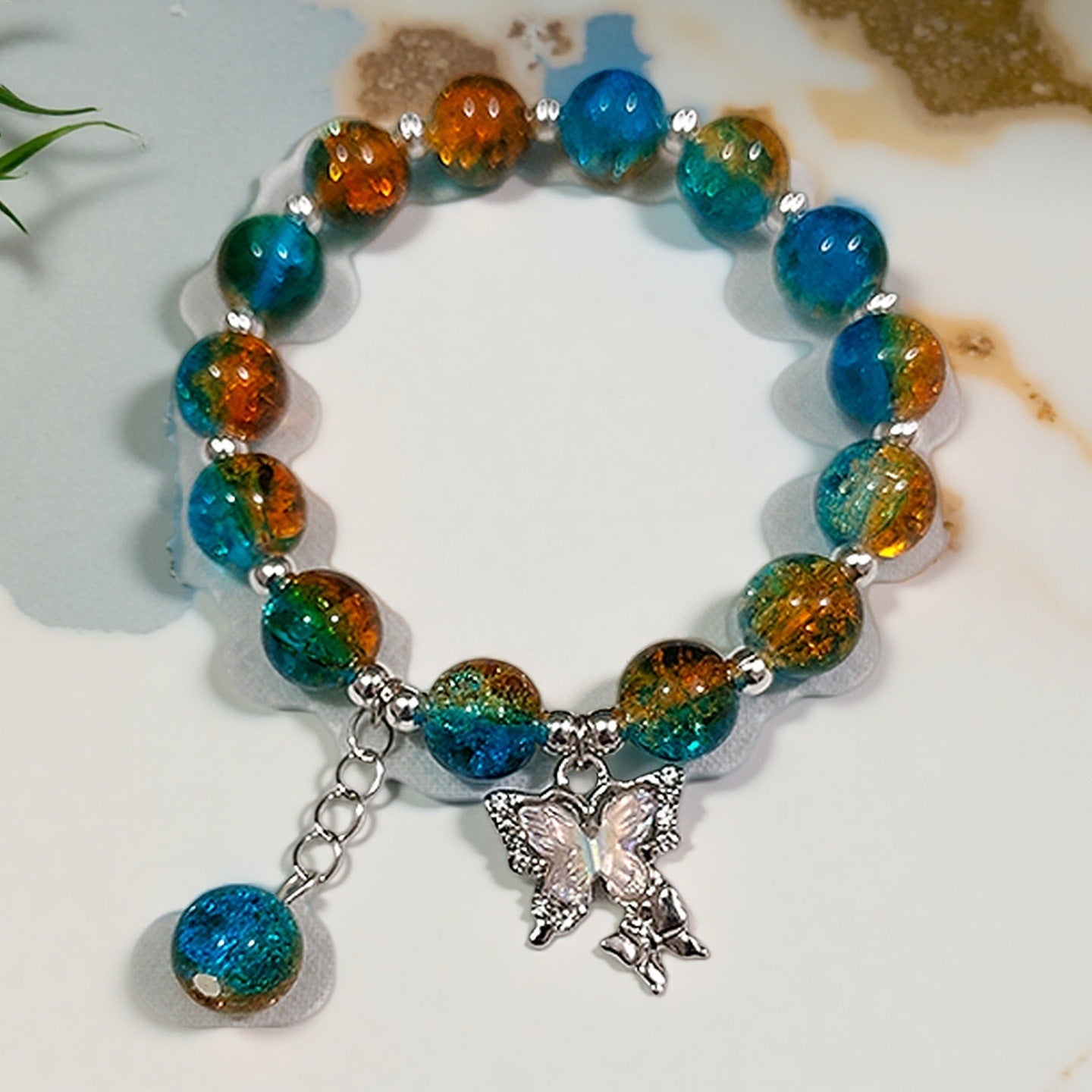 Fantasy Flower Glazed Female Gradient Contrast Bracelet