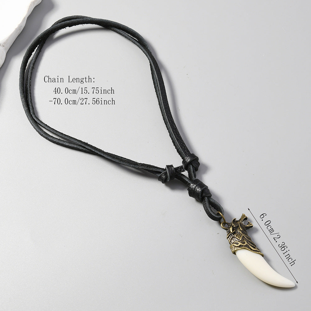 Men's Ornament Simple Adjustable Creative Vintage Wolf Necklaces