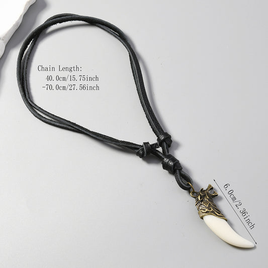 Men's Ornament Simple Adjustable Creative Vintage Wolf Necklaces