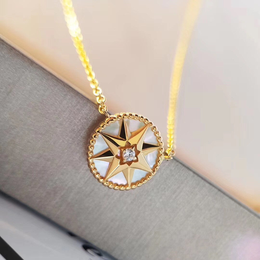 Awn Star Lucky Compass Female White Shell Necklaces