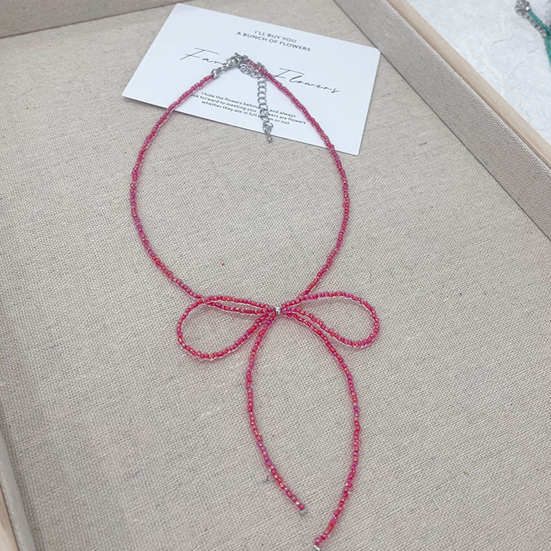 Sweet Cool Hot Fried Street Bow Female Elegance Cold Wind Necklace