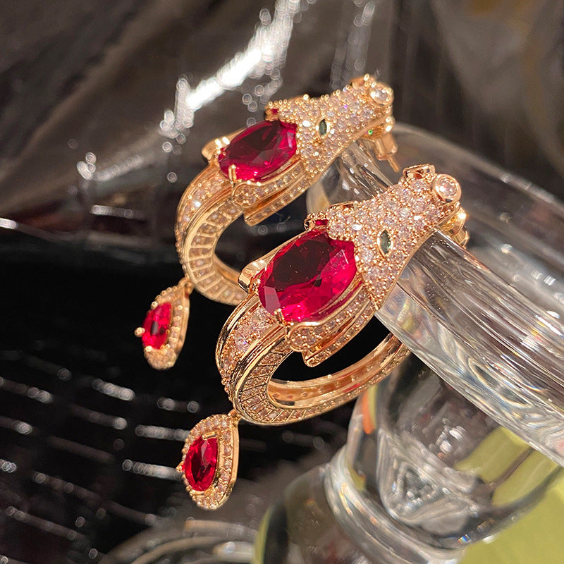 Women's Zircon Flower Light Luxury High-grade Temperament Fashion Earrings