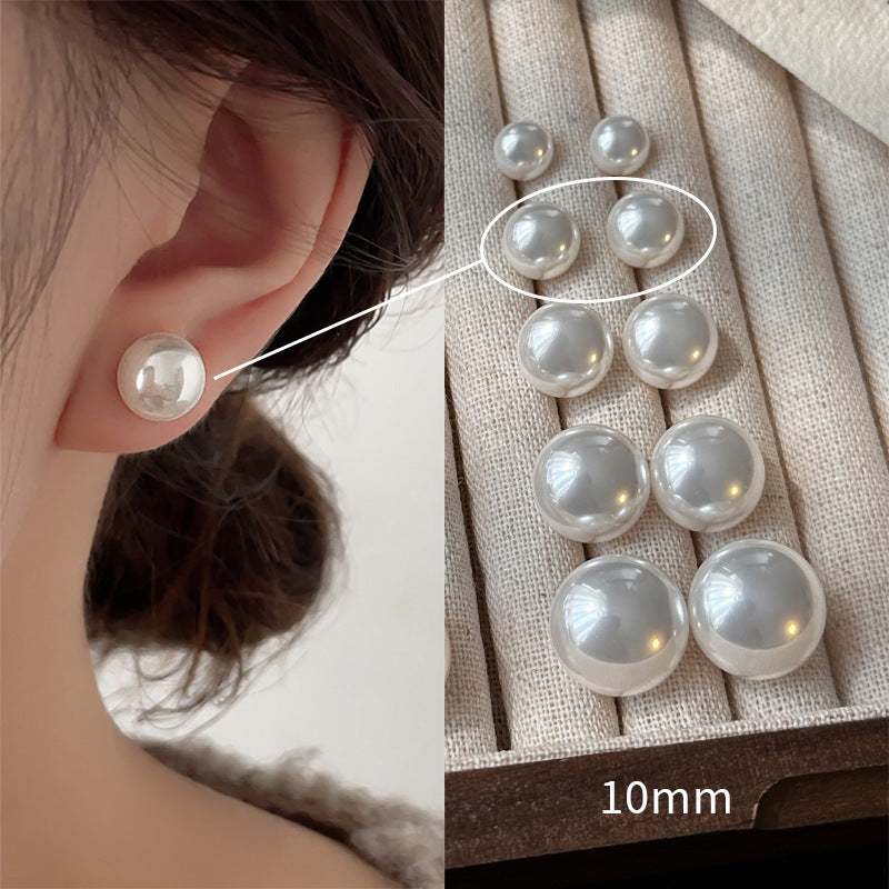 Flour Light Milky White Pearl Female Sterling Earrings