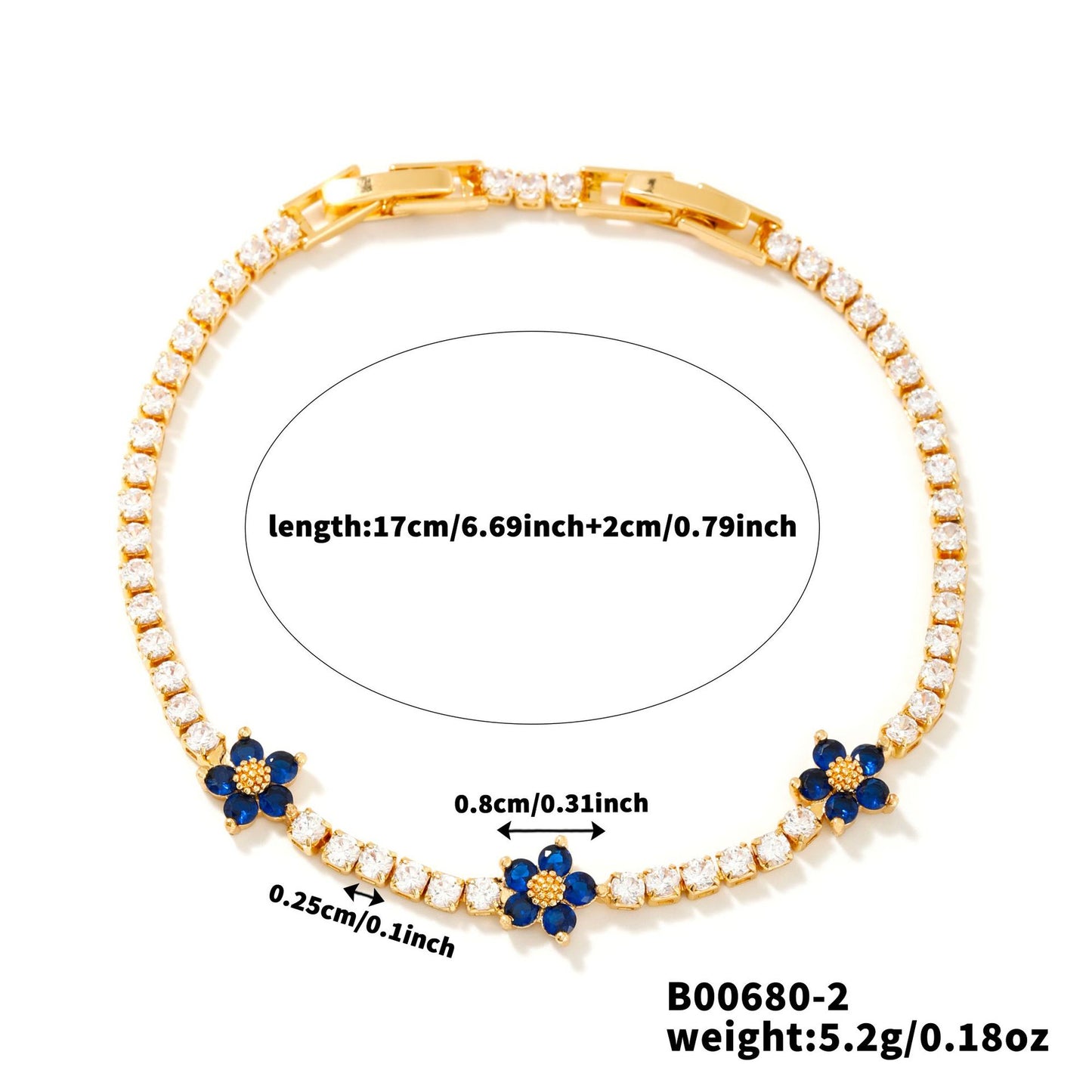 Style Copper Inlaid Zircon Sweet Elegance Niche Bracelets