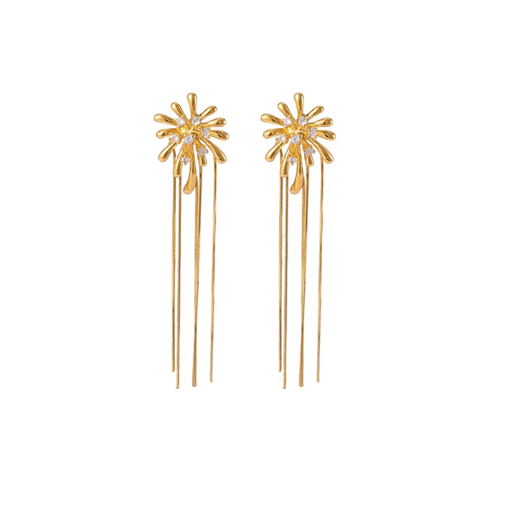 Elegant Zircon Butterfly Tassel Gentle Stylish Personality Stud Earrings