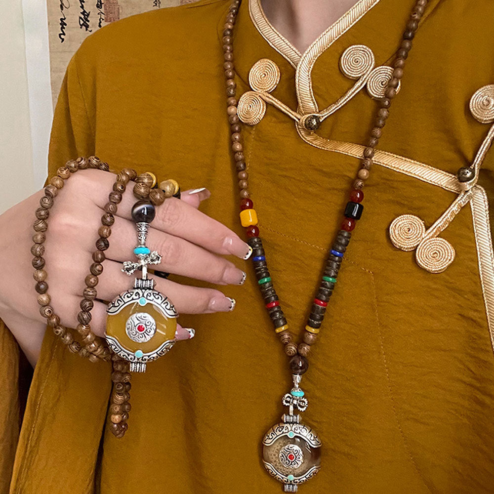 Women's Style Tibetan Ancient Sier Silk Enamel For Retro Minority High-grade Pendants