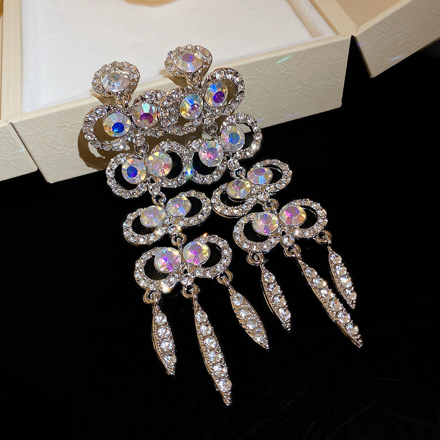 Women's Sier Diamond Tassel Light Luxury High-grade Simple Rings