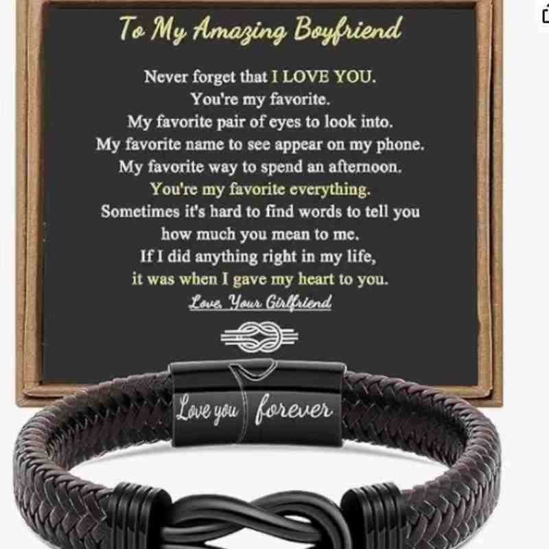 Men's Stainless Steel Lettering For Free Son Magnetic Bracelets