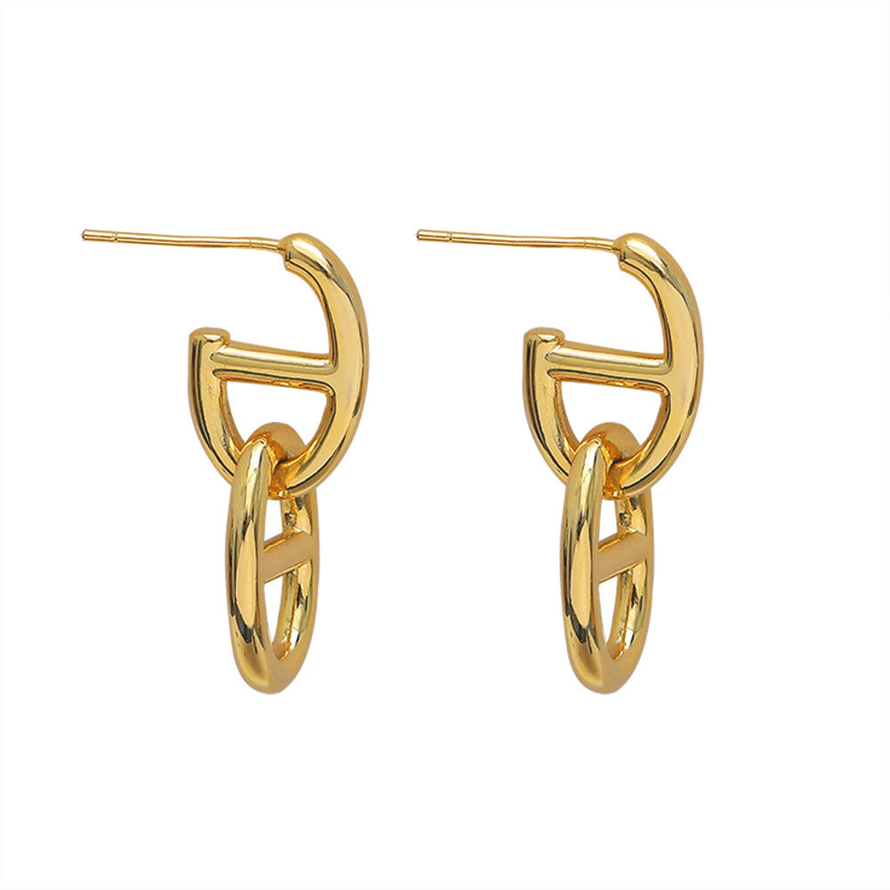 Needle Minimalist Geometric Metal Cold Style Niche Design Earrings